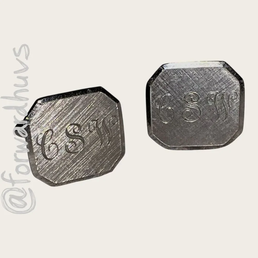 Swank Silver Tone - CSW Monogram Cufflinks